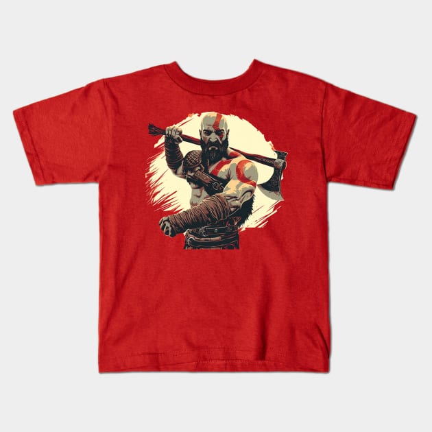 kratos Kids T-Shirt by Ninja banana